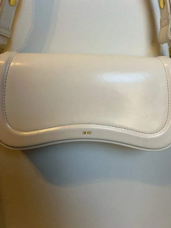 JW PEI Off-White Shoulder Bag with Curved Flap - Picture 3 of 4